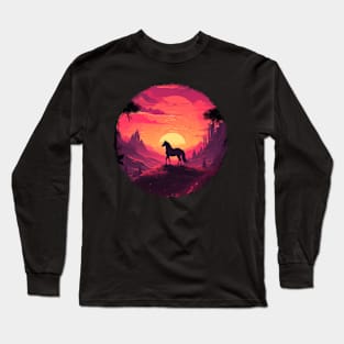 Aesthetic horse with nature Long Sleeve T-Shirt